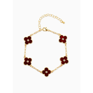 Clover Station Bracelet - Burgundy