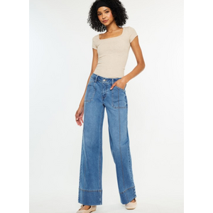 Ruby Mid Rise Wide Leg Jean