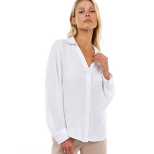 Britt Matte Satin Shirt - Off White