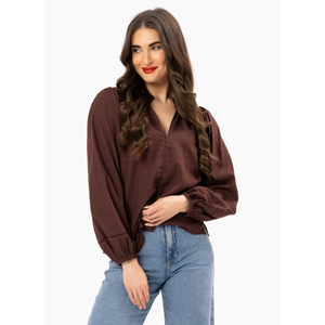 Seeking Lola Sylvie Top - Chocolate