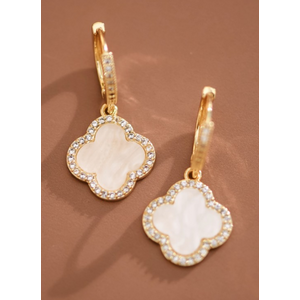White Clover Drop Earrings