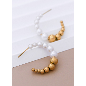 Julie Beaded Pearl Earrings