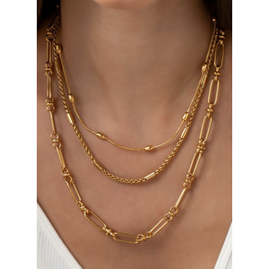 Triple Layered Chunky Chain Necklace
