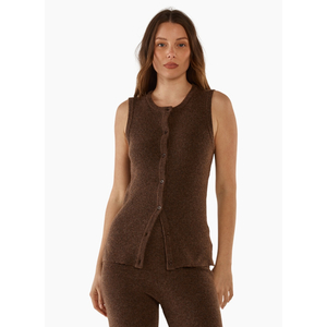 Betty Basics SHONA KNIT VEST-ESPRESSO