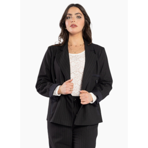 Drama the Label Espresso Blazer - Noir Stripe