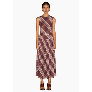 Staple the Label Arles Drop Waist Mesh Dress - Check