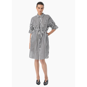 Blacklist 3058 Vena Shirt Dress - Black Stripe