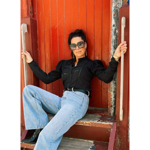 HARLEM LETETIA BLOUSE - BLACK