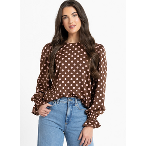 Seeking Lola Harper Top - Pink Polka