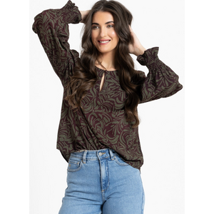 Seeking Lola Vienna Blouse - Olive Grove