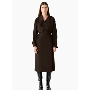 Esmaee Metro Trench Coat Chocolate