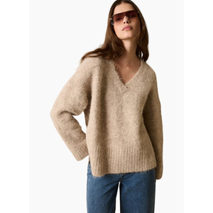 Esmaee Whisper V Neck Sweater - Oatmeal