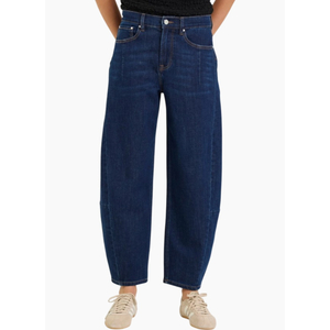 Among The Brave Graduate Mid Rise Barrel Leg Stretch - Dark Blue