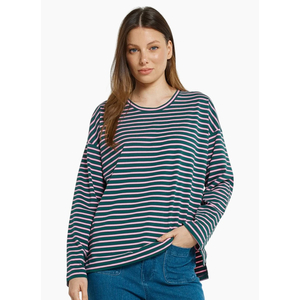 Betty Basics Vienna Tee - Green/Pink/White Stripe