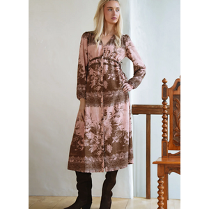 COOP RUCHE WITH IT Dress - Peony Lane Pink/Brown