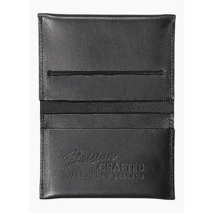 Parisian Leather Folded Card Wallet - Black