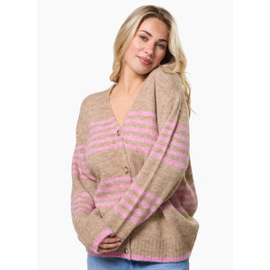 Stella + Gemma Stripe Cardigan - Desert Rose