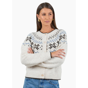 Among The Brave Shetland Oat Marle Fairisle Cardigan
