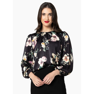 Leila + Luca LORENZA BLOUSE-INK BLOOM