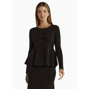 SASS Vale Peplum Cardigan Black