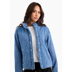 Stories Be Told Apex Storm Blue Denim Quilted Jacket