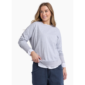 Foxwood Farrah Long Sleeve Top Grey Marle
