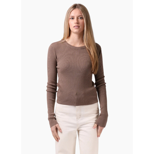 RPM Ribbed Knit Top - Taupe