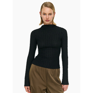 Staple the Label Drew High Neck Top - Black