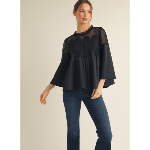 Crochet Accent Elegance Blouse