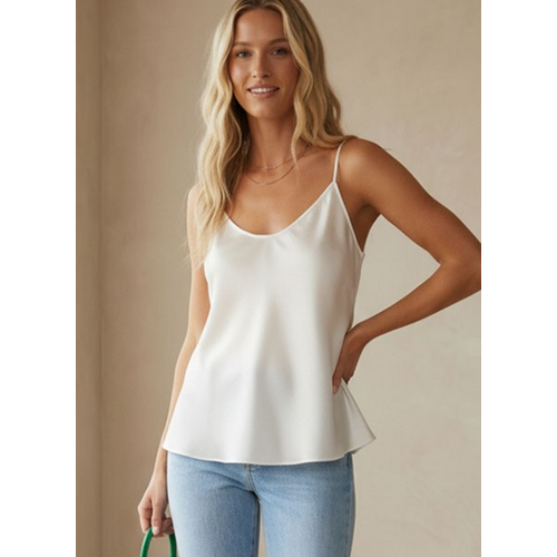 Bex Classic Satin Camisole - Pearl
