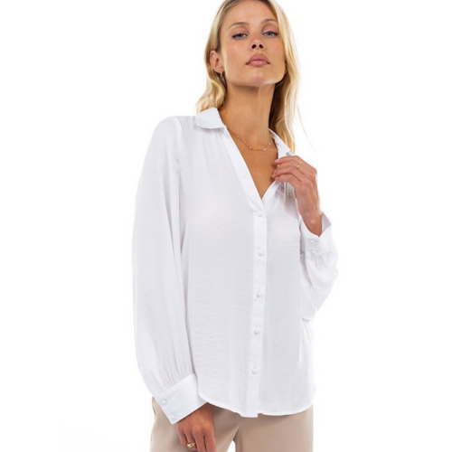 Britt Matte Satin Shirt - Off White
