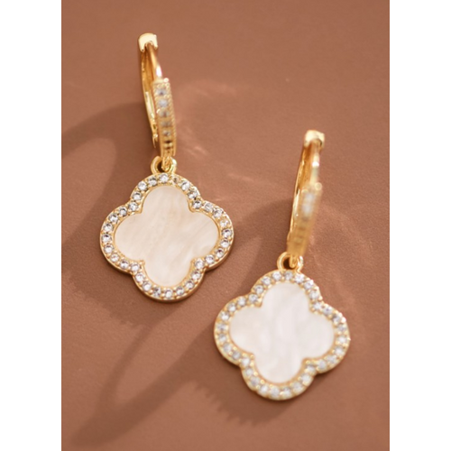 White Clover Drop Earrings