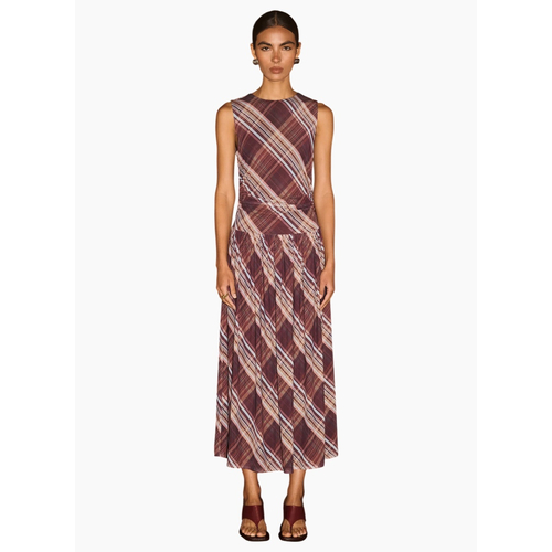 Staple the Label Arles Drop Waist Mesh Dress - Check