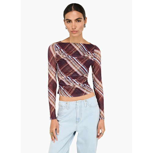 Staple the Label Arles Mesh Top - Check