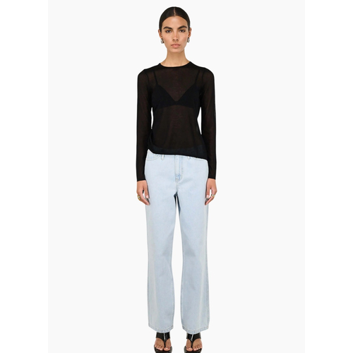 Staple the Label Leni Drawstring Sheer Knit - Black