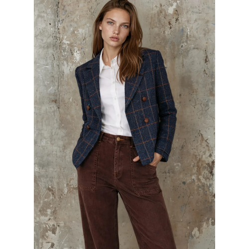MOSS MATEO JACKET - NAVY PLAID