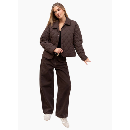 Among The Brave Varsity Chocolate Forward Seam Barrel Jeans