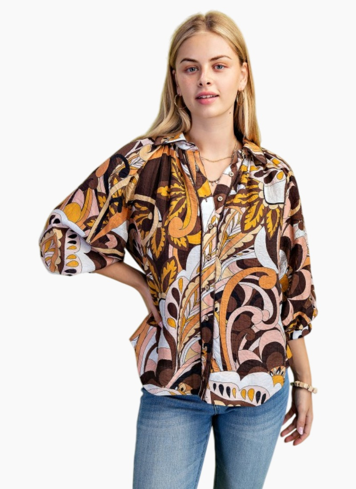 Aria Blouse - Brown