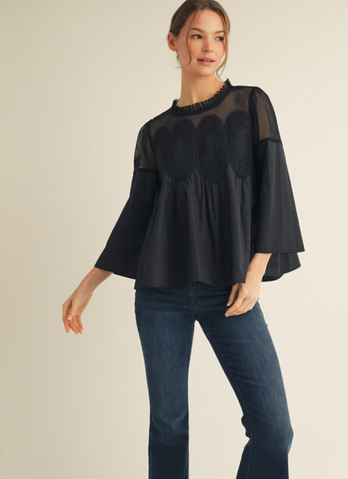 Crochet Accent Elegance Blouse