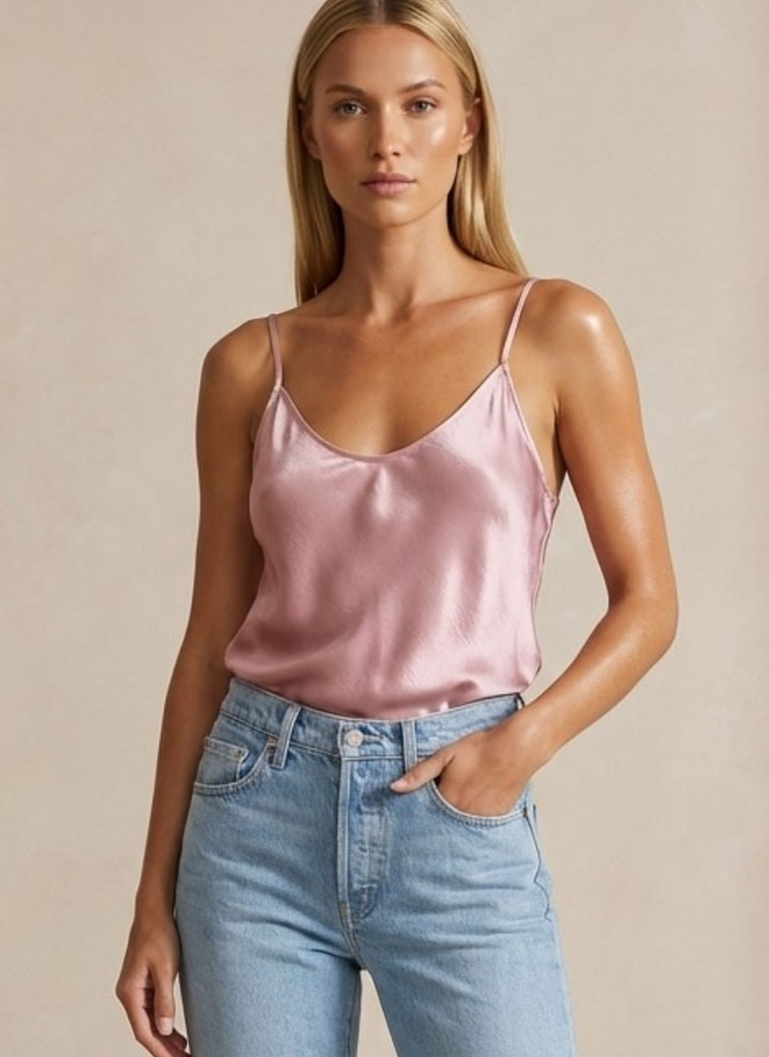 Bex Classic Satin Camisole - Pink