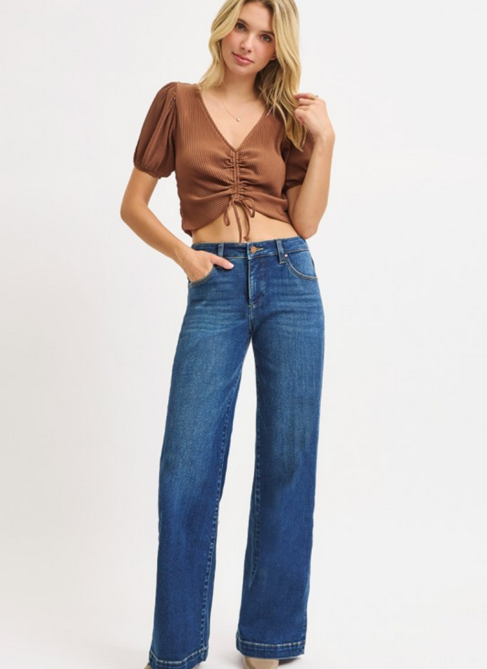 Scottie Mid Rise Wide Leg Jean