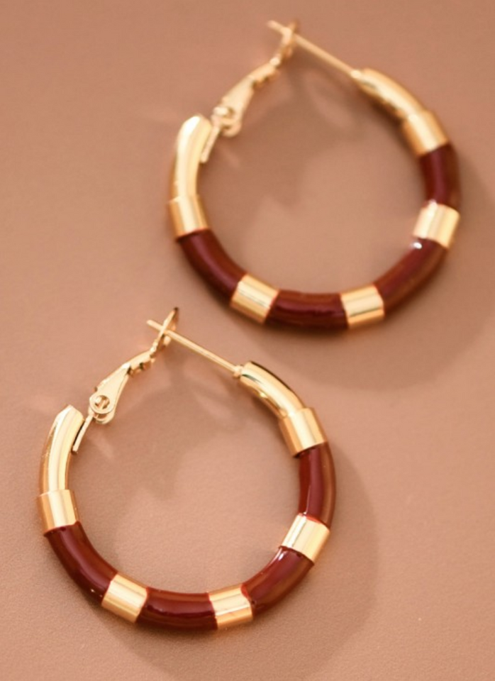 Plated Stainless Steel Hoop Earrings