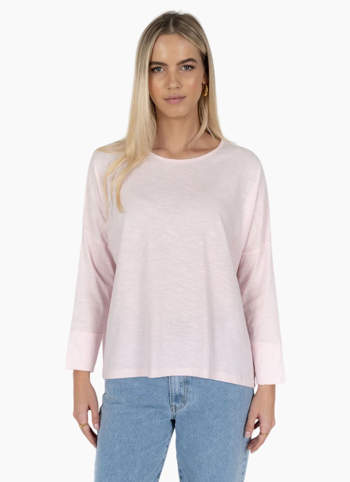Humidity Dippy LS Tee - Soft Pink (HW26502)