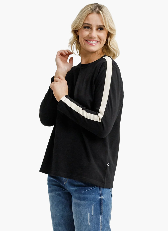 Home-lee Long Sleeve Chris Tee Black/Sand