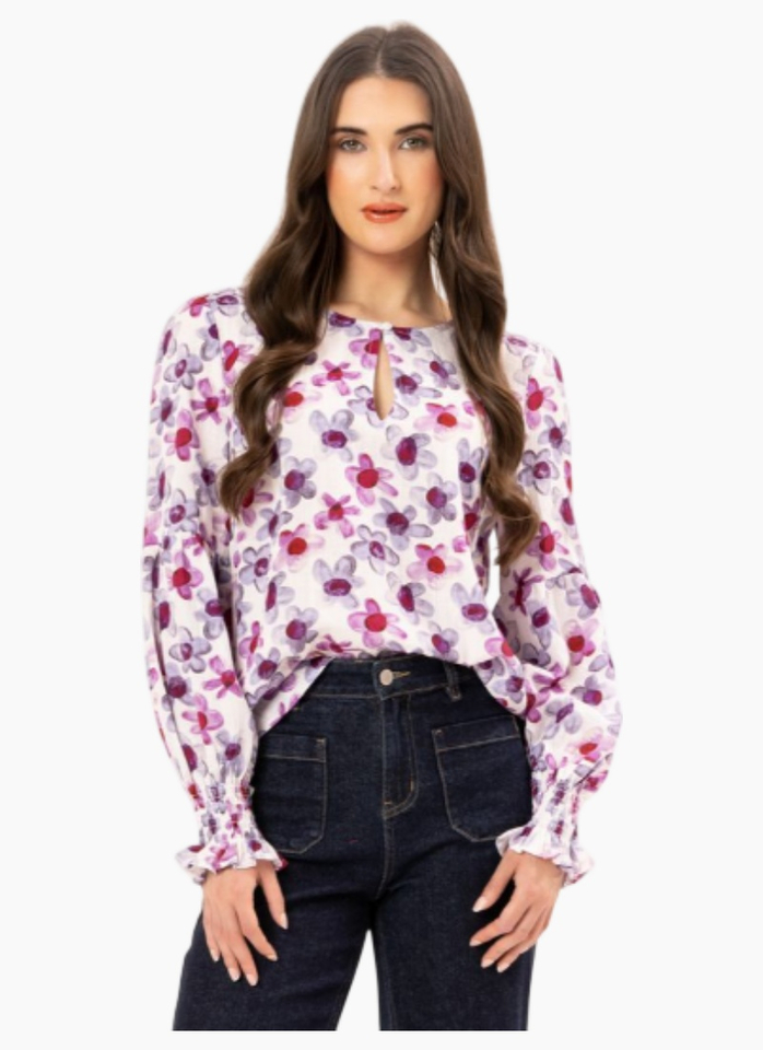 Seeking Lola VIENNA BLOUSE VIOLET BLOOM