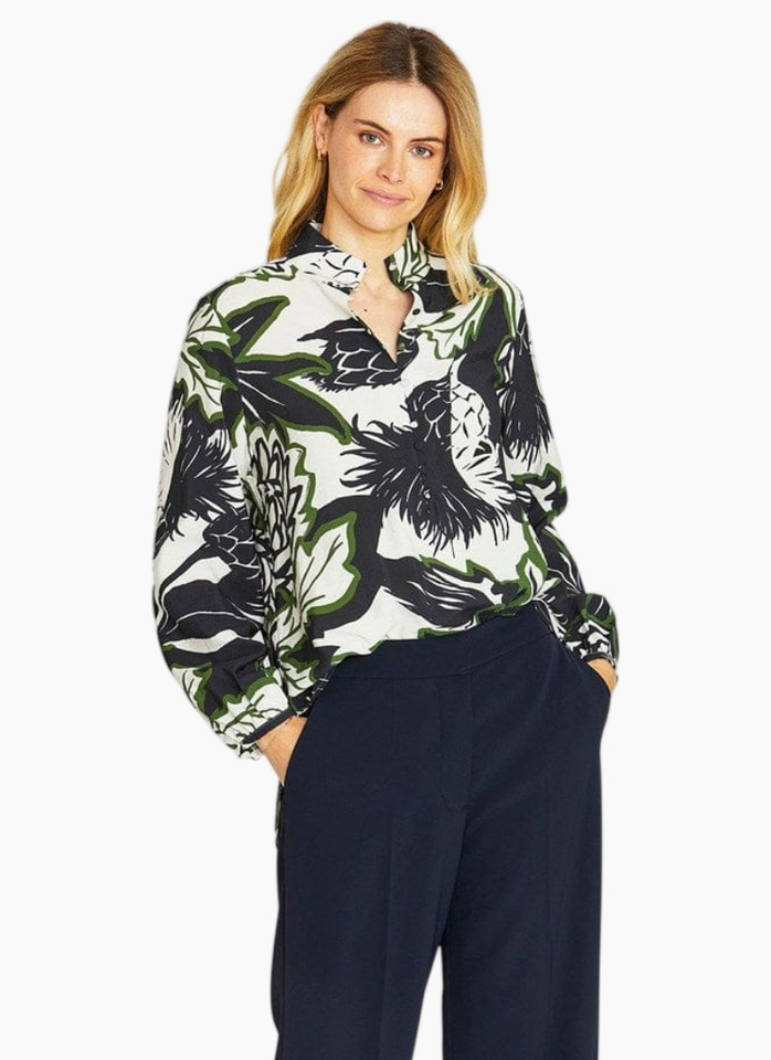 Ping Pong  Camille Abstract Floral Blouse