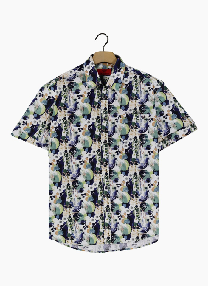 R.F Scott  Fields Short Sleeve Shirt Cobalt