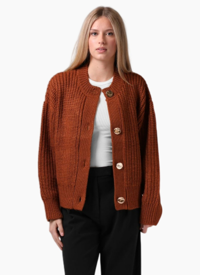 RPM CHUNKY CARDIGAN CARAMEL