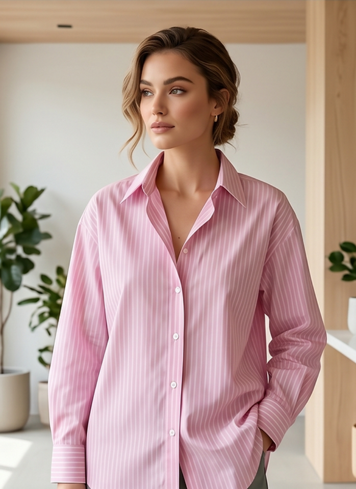 HARLEM Ashley Shirt - Pink/White Stripe