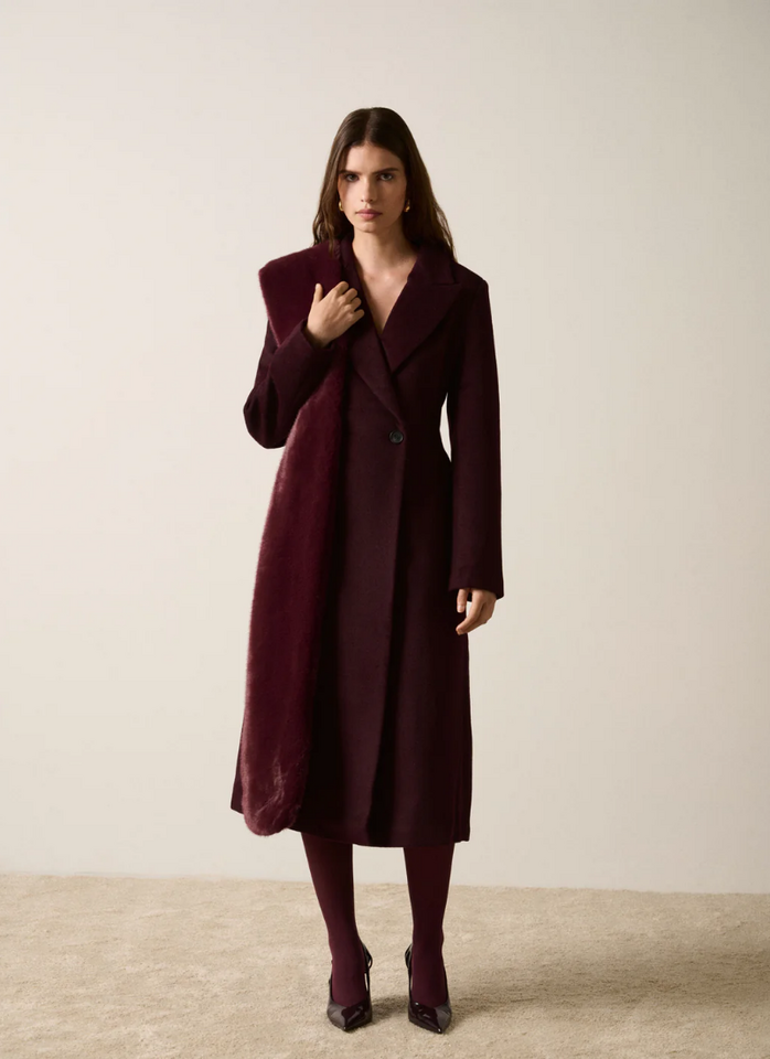 Esmaee Eternal Coat - Wine -TOP SELLING STYLE
